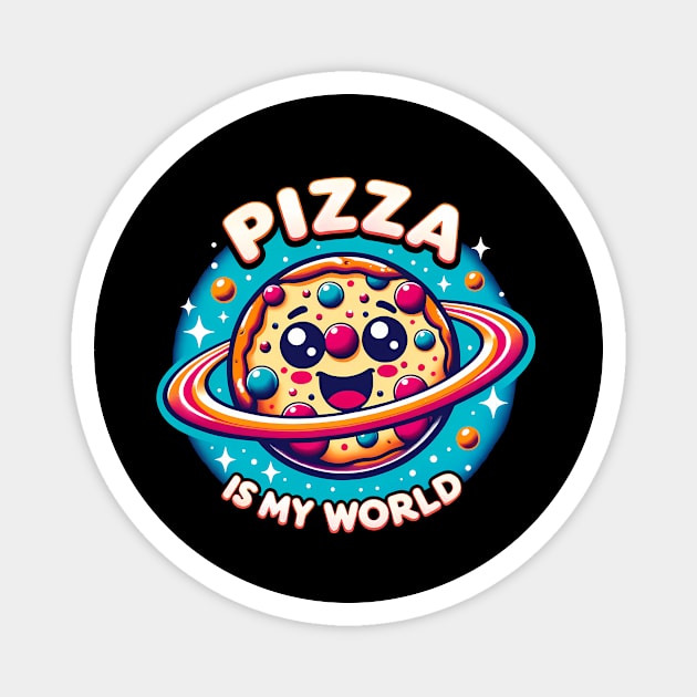 Pizza is my World, Funny Pizza Lover Magnet by logiamerch